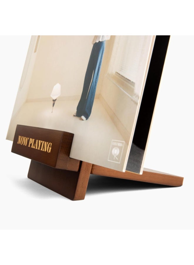 YelaJoy Now Playing Vinyl Record Stand, Stylish Vinyl Holder & Display for Albums, Premium Classic Wood with Engraved Design, Record Holder Stand & Accessories - Image 2